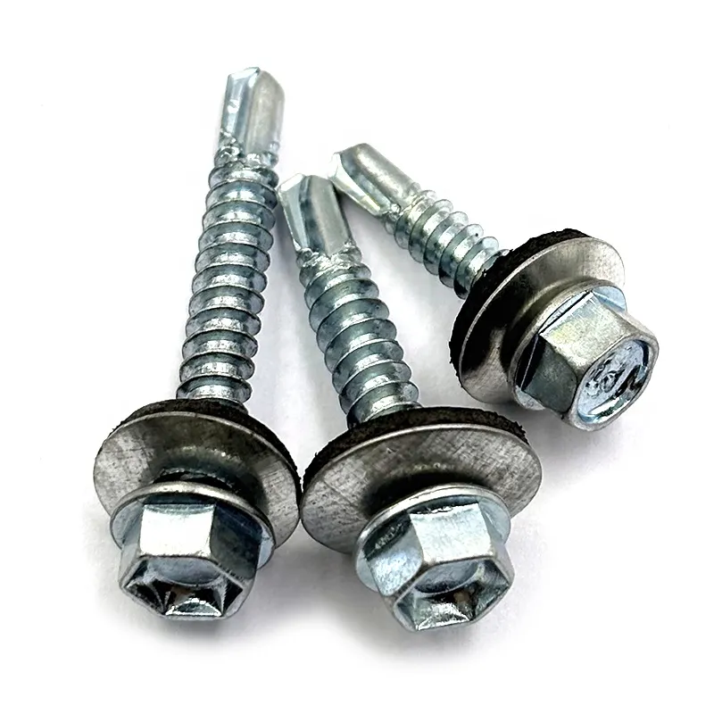 Hex Head Screw Sandwich Screw Manufacturer Self Drilling Screws with Bonded Washer for Sealing Self-Drilling Screws+9.4mm - 128mm+#6