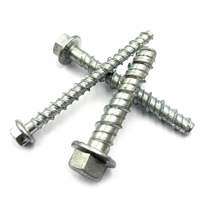 High Quality Hex Flange Head White Galvanized Concrete Masonry Bolt M10x80 Hex Flange Bolts+80 mm+M10