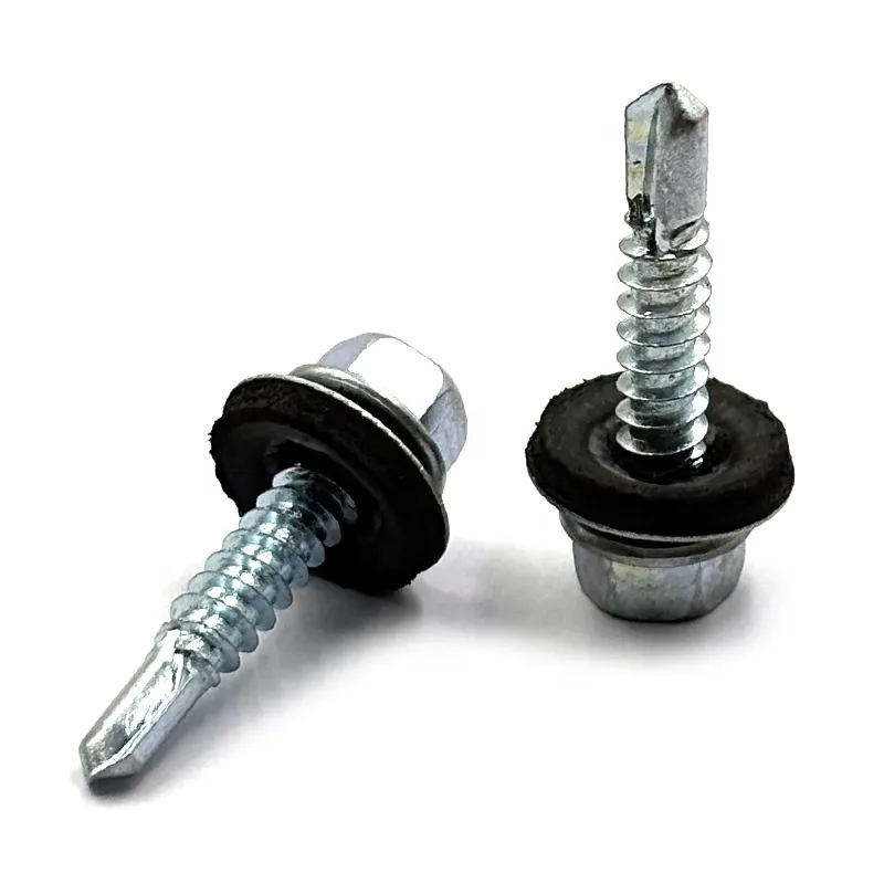Sandwich Screw Hex Flange Head Self Drilling Screws Roofing Screw with Black EPDM Sealing Washer Self-Drilling Screws+9.5mm - 127mm+#6