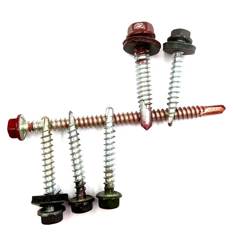 Wholesale High Strength Colorful Painted Hex Flange Head Self Drilling Screw With EPDM Washer