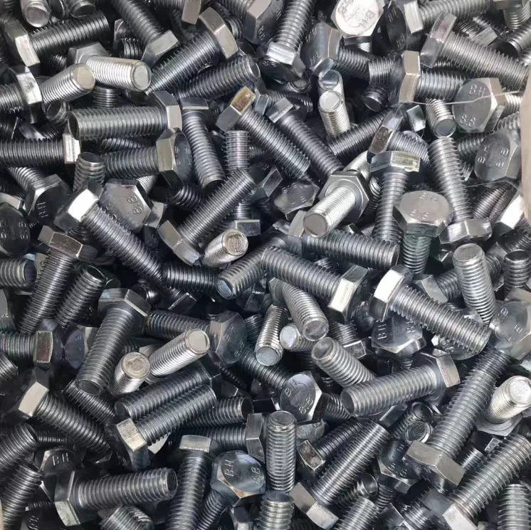 DIN933 Grade 4.8 8.8 10.9 12.9 Zinc Plated Black HDG Hex Bolt Head Mark China Manufacturer Hex Flange Bolts+3"+1 1/2"