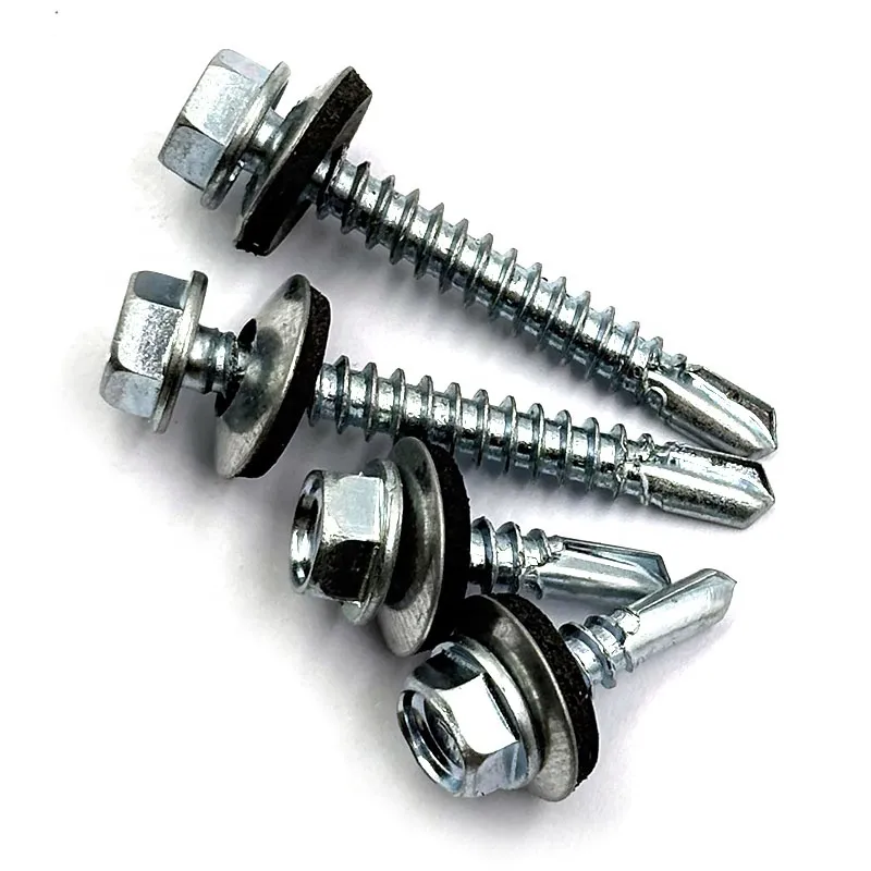 Hot China Factory Direct Sale Galvanized Hex Head Self Drilling Screws With Black EPDM M5.5 M6.3 Hex Head Self Drilling Screws+30 mm+M3.5