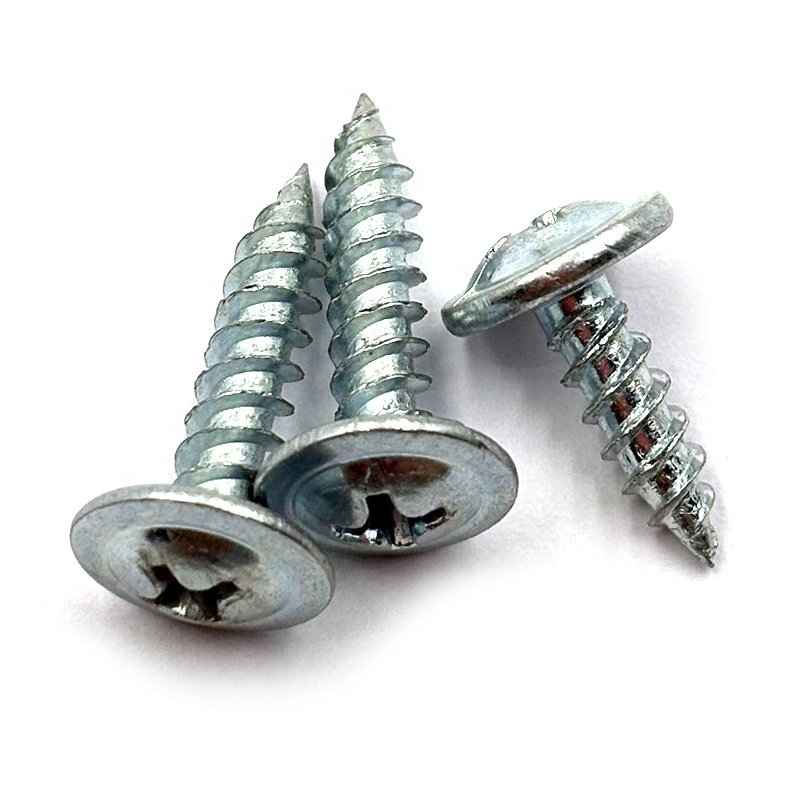 High Quality Carbon Steel Fine Coarse Thread Wafer Head Self Tapping Screws with Sharp Point Wholesale
