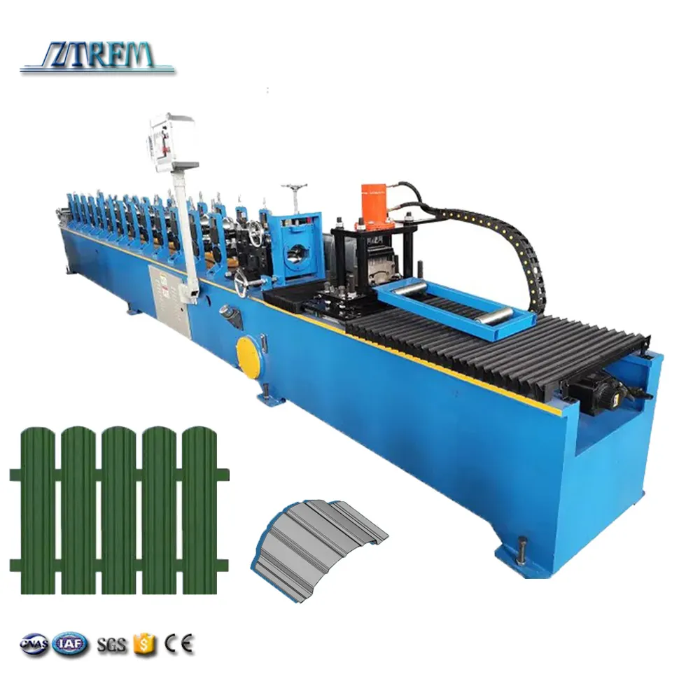 ZTRFM Full Automatic CE ISO Certificated Metal Steel Palisade Fence Roll Forming Machine 20 M/Min+ZTRFM-fence+11kw